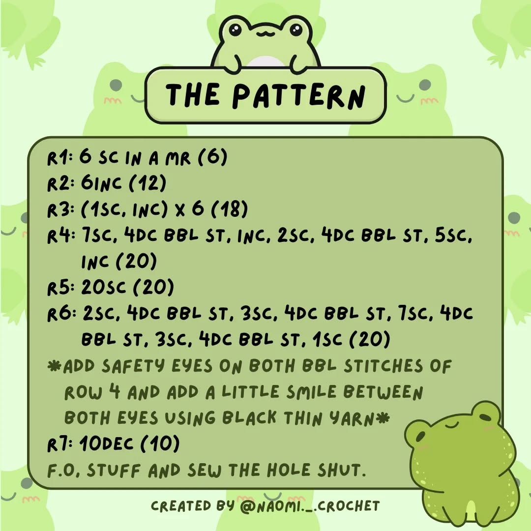Free No-Sew Mini Pocket Frog Crochet Pattern #2