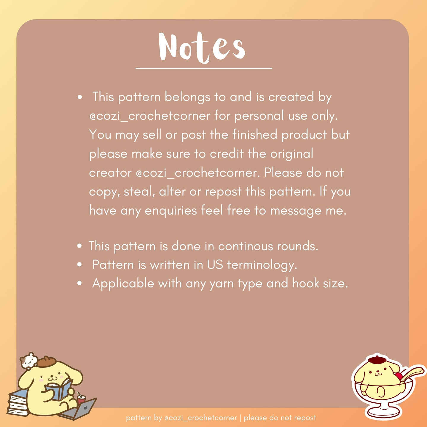 Free Pompompurin Crochet Pattern: No Sew!
