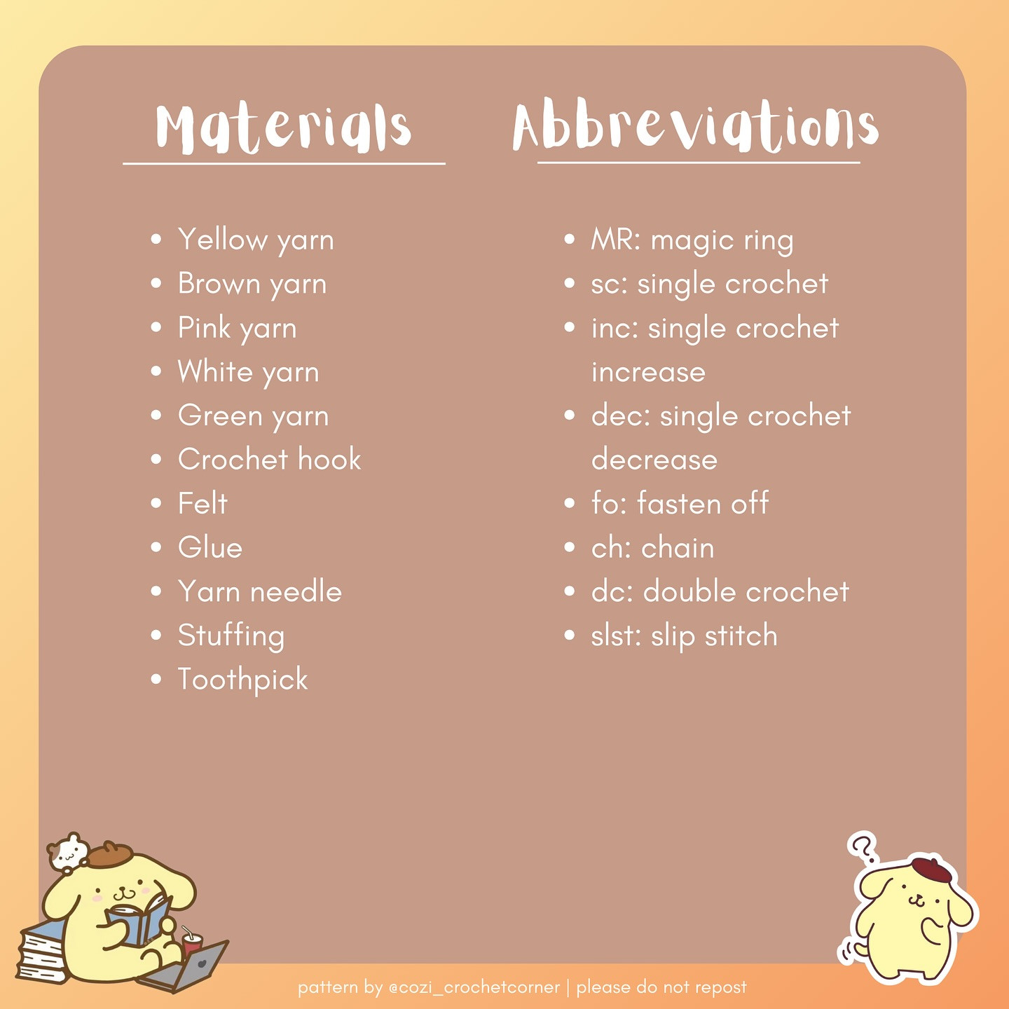 Free Pompompurin Crochet Pattern: No Sew!