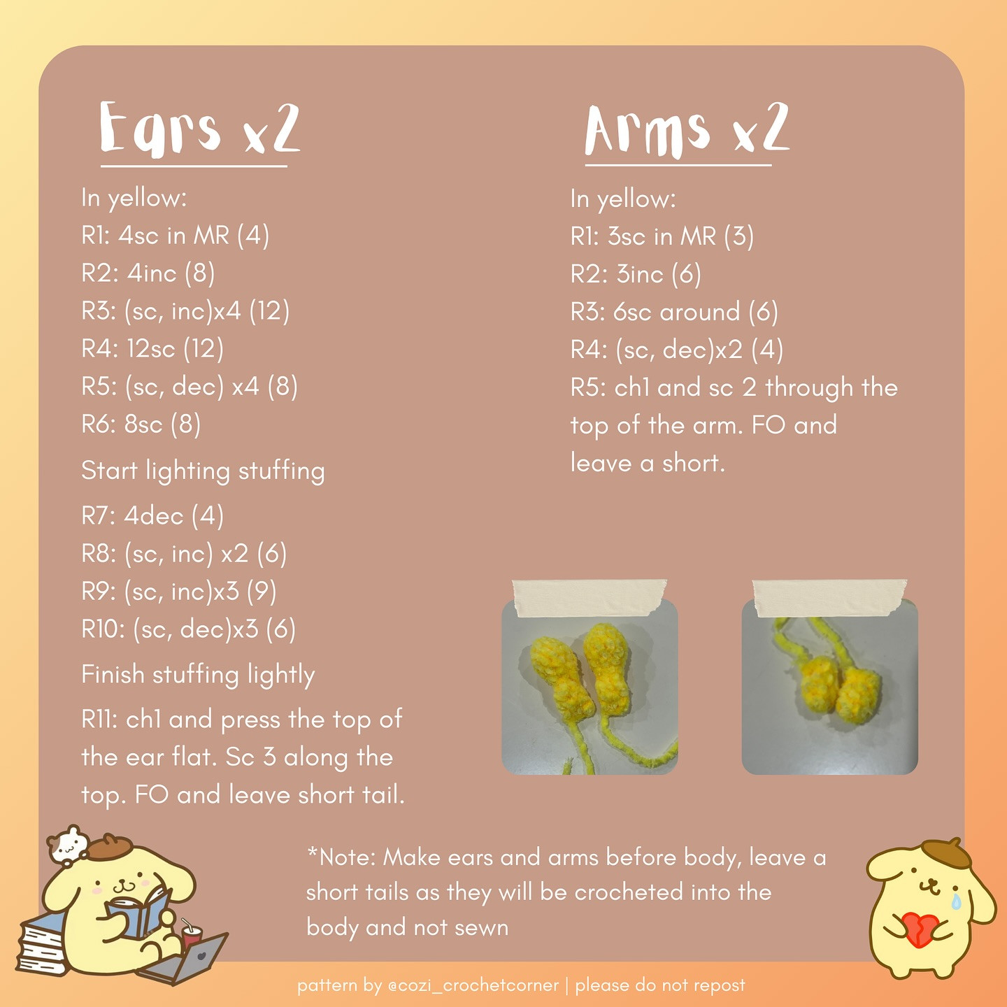 Free Pompompurin Crochet Pattern: No Sew!