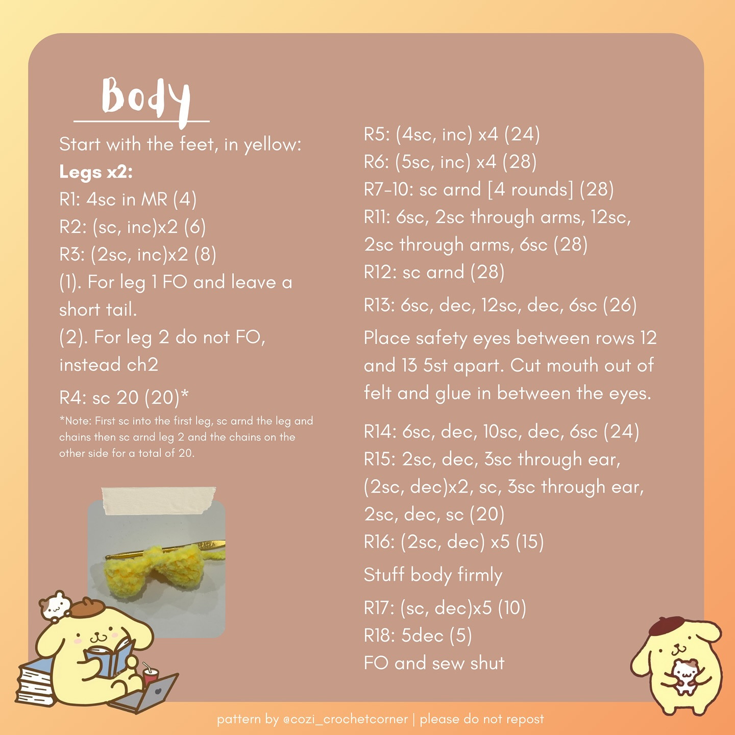 Free Pompompurin Crochet Pattern: No Sew!