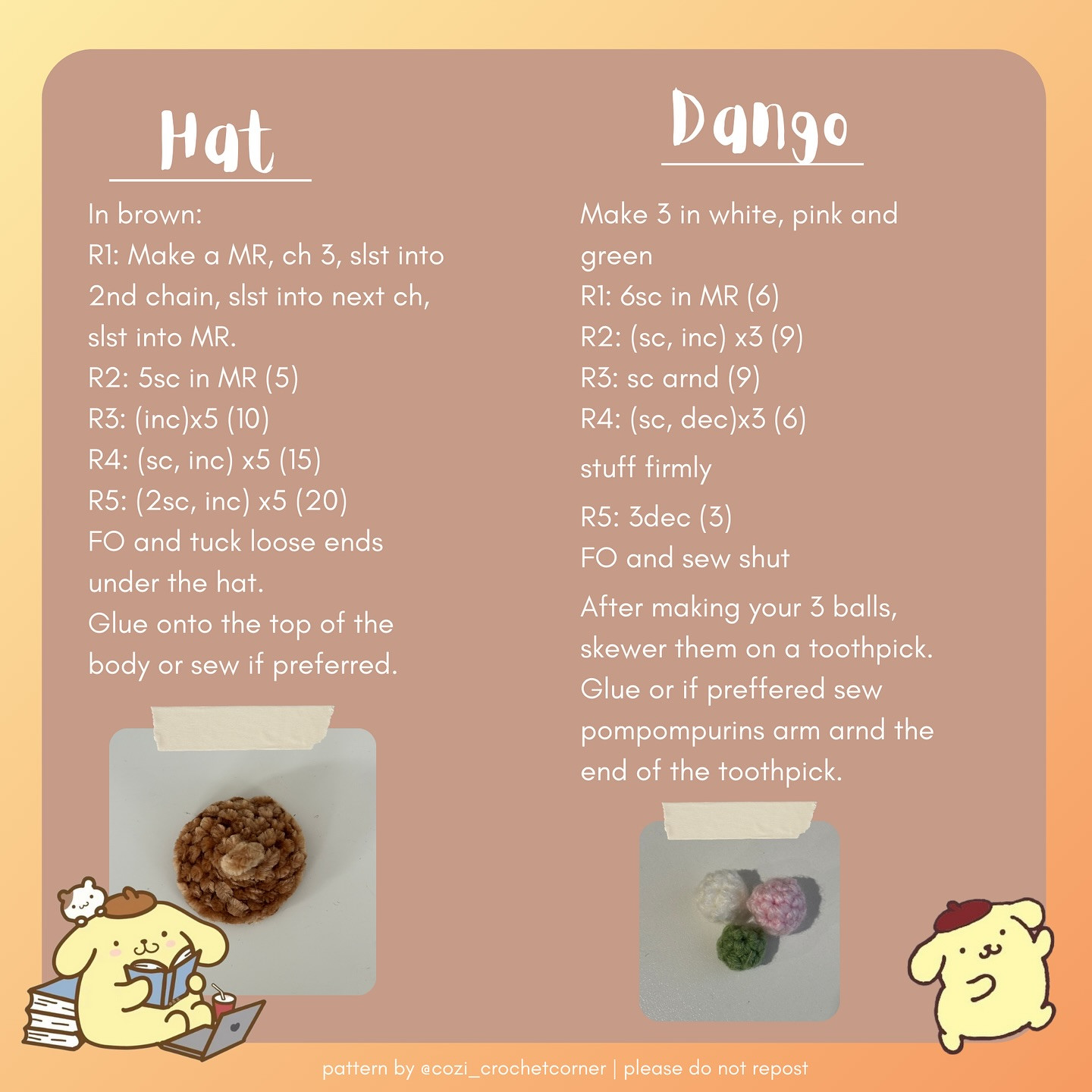 Free Pompompurin Crochet Pattern: No Sew!
