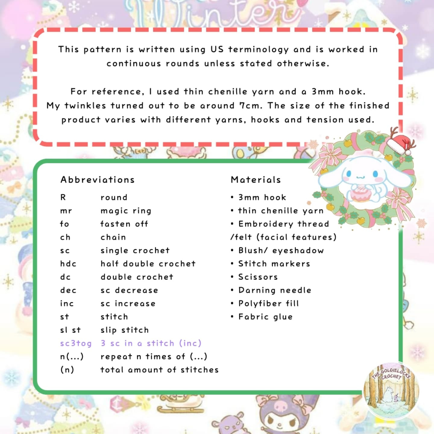Free Sanrio Twinkles Crochet Pattern!