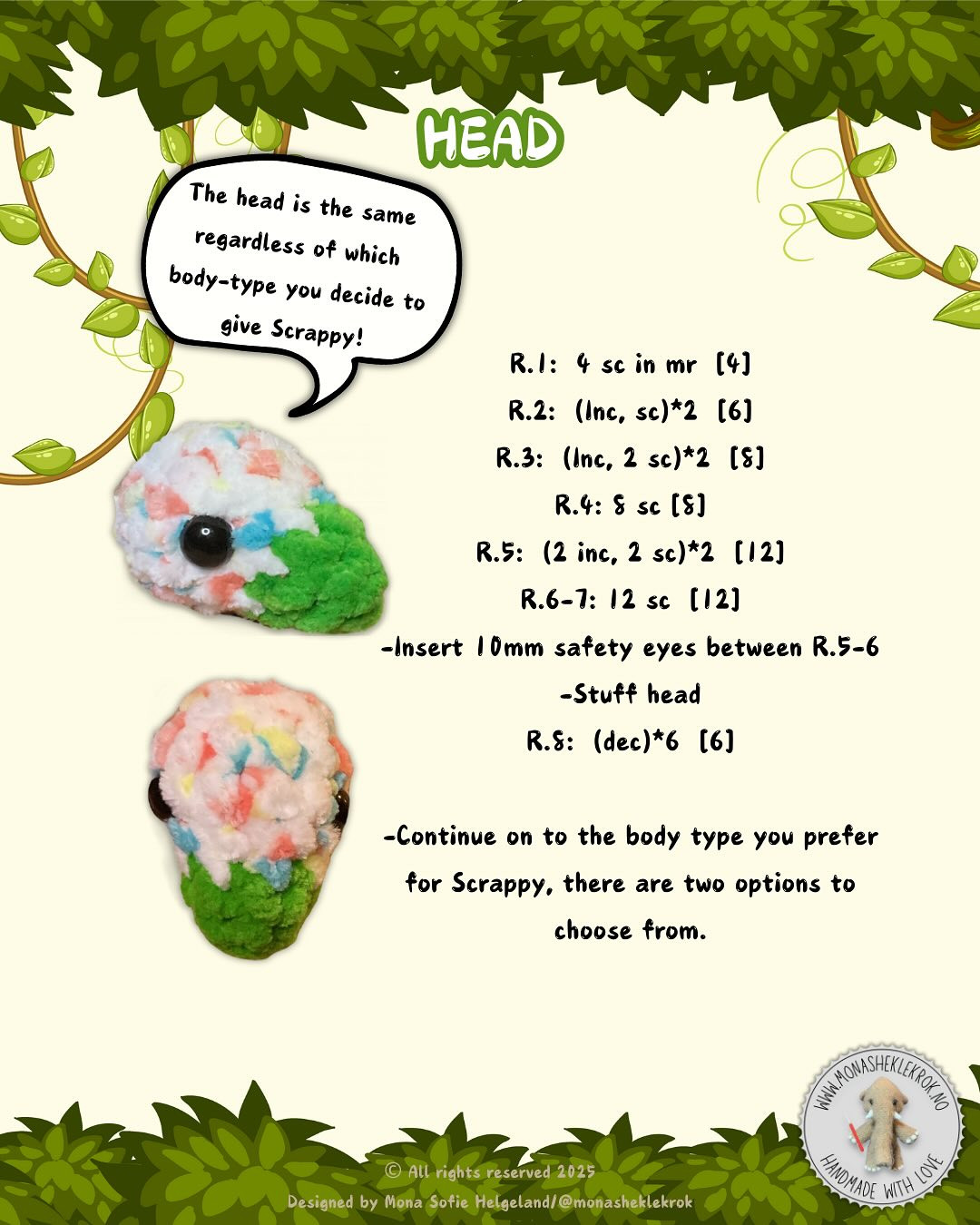 Free Scrappy Snake Crochet Pattern: 4 Body Variations