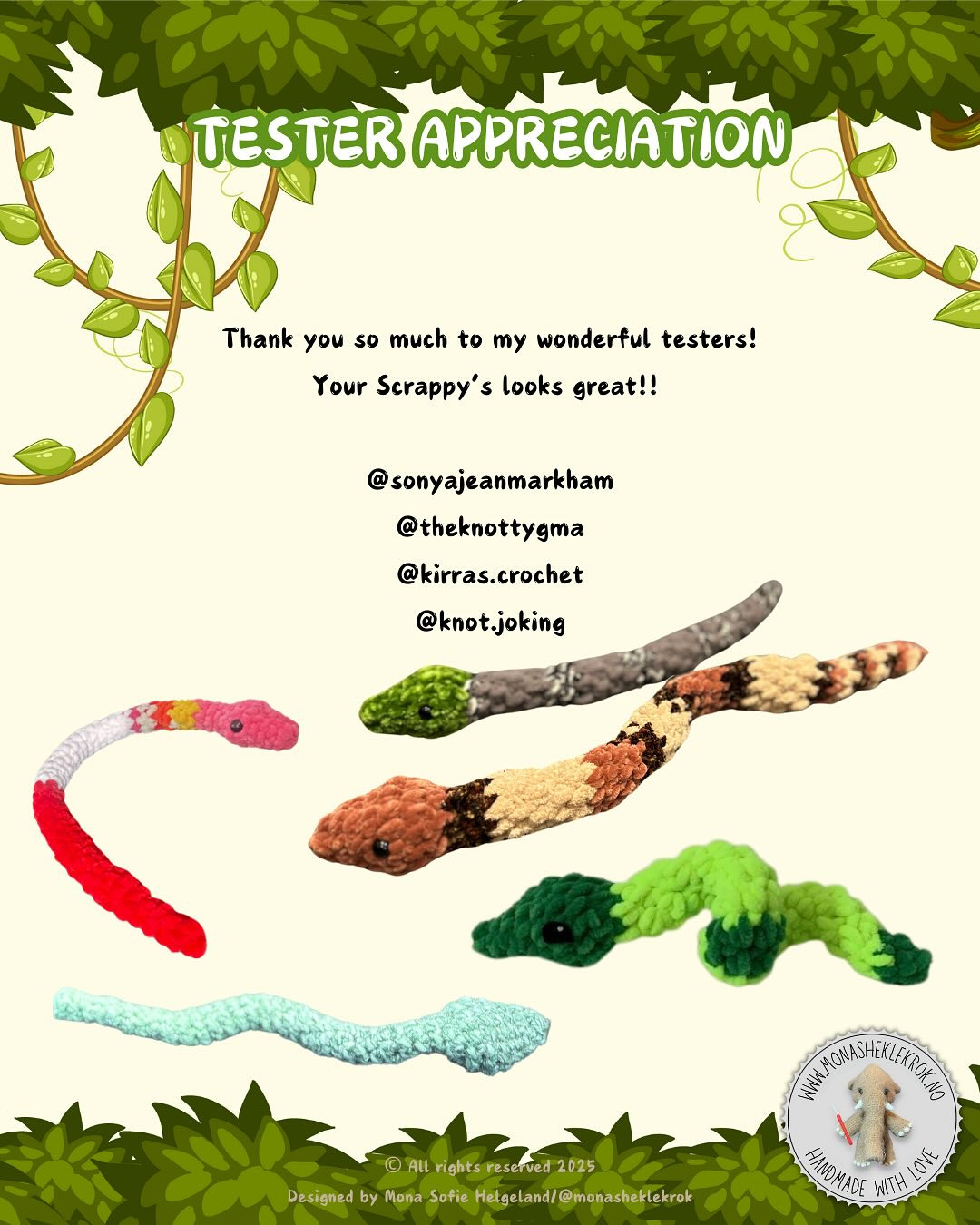 Free Scrappy Snake Crochet Pattern: 4 Body Variations