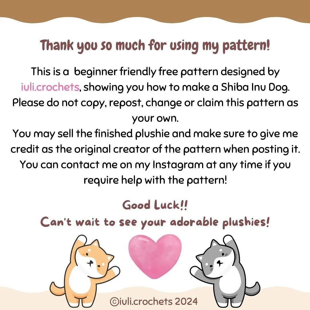 Free Shiba Inu Crochet Pattern for Beginners!
