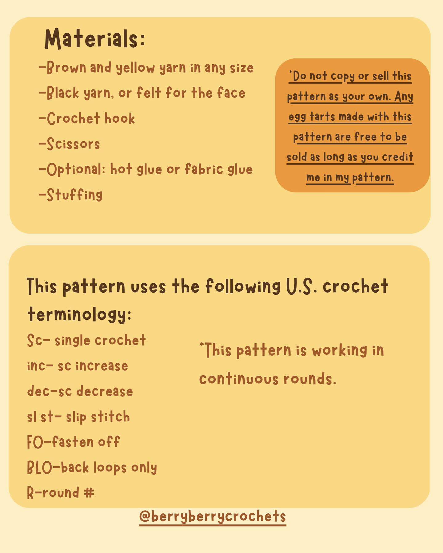 Free Smiki Egg Tart Crochet Pattern