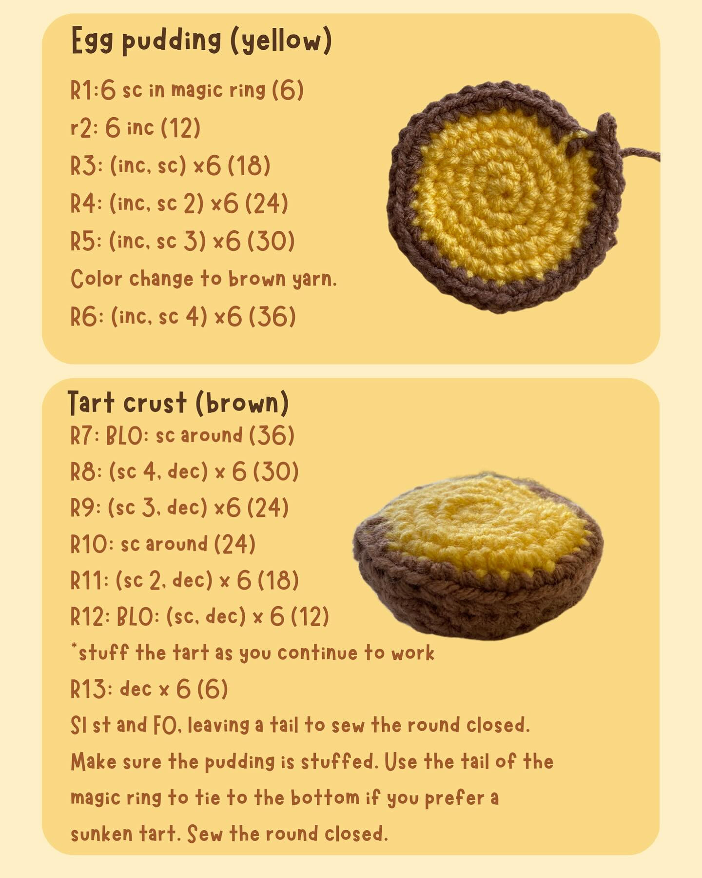 Free Smiki Egg Tart Crochet Pattern