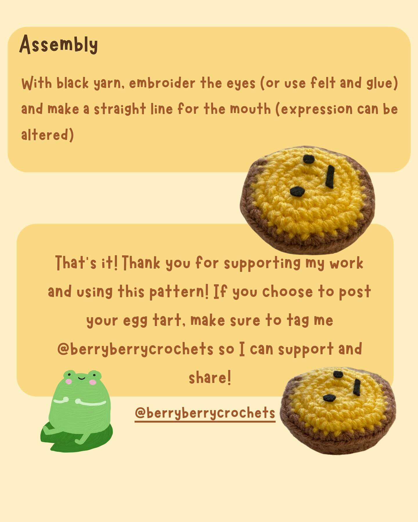Free Smiki Egg Tart Crochet Pattern