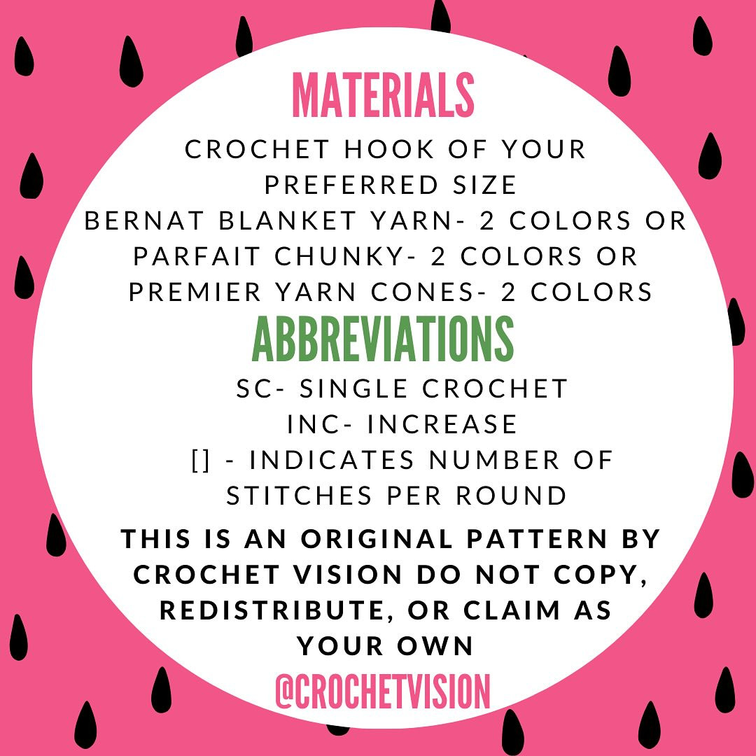 🍉 Free Watermelon Crochet Pattern 🍉
