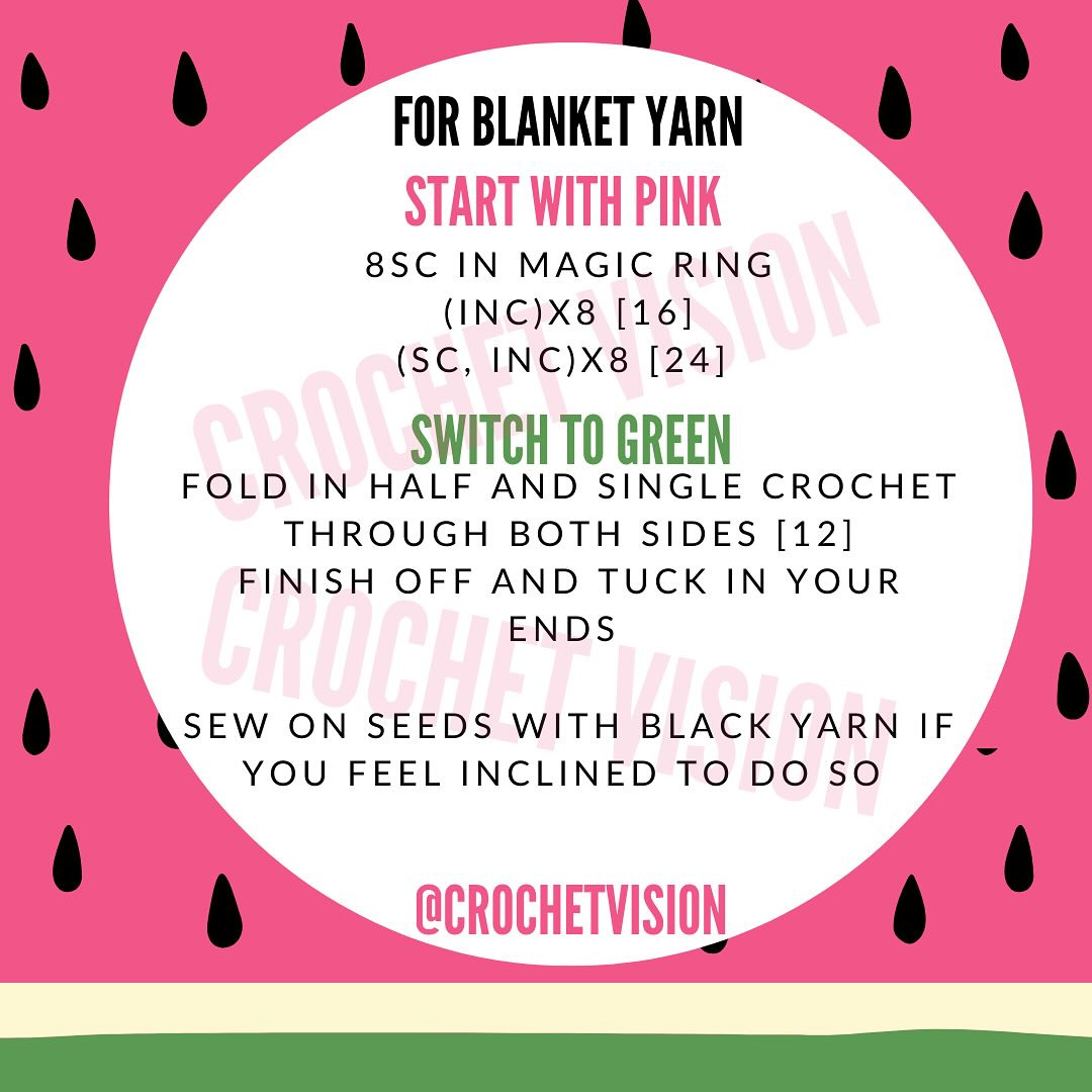 🍉 Free Watermelon Crochet Pattern 🍉