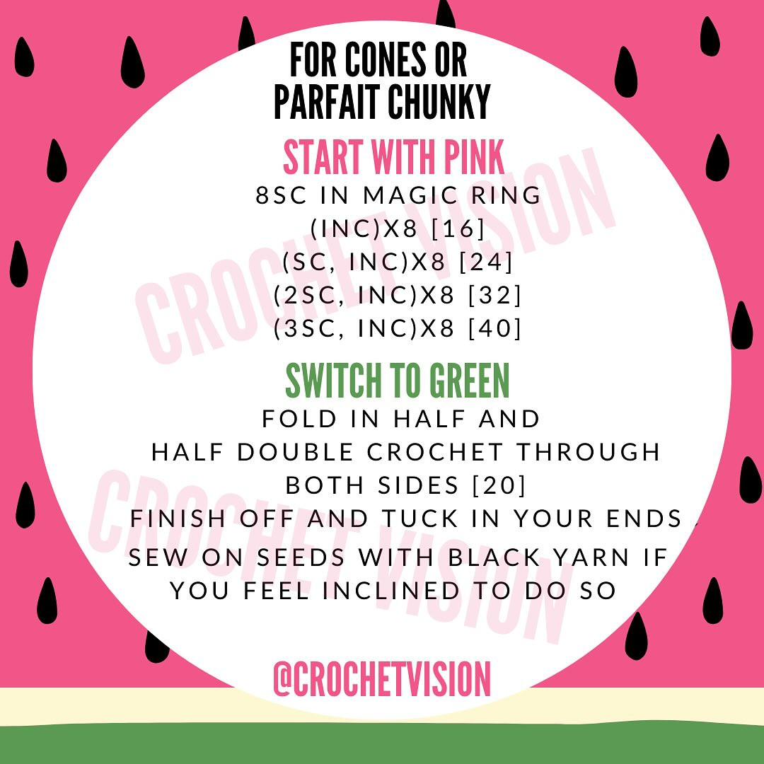 🍉 Free Watermelon Crochet Pattern 🍉