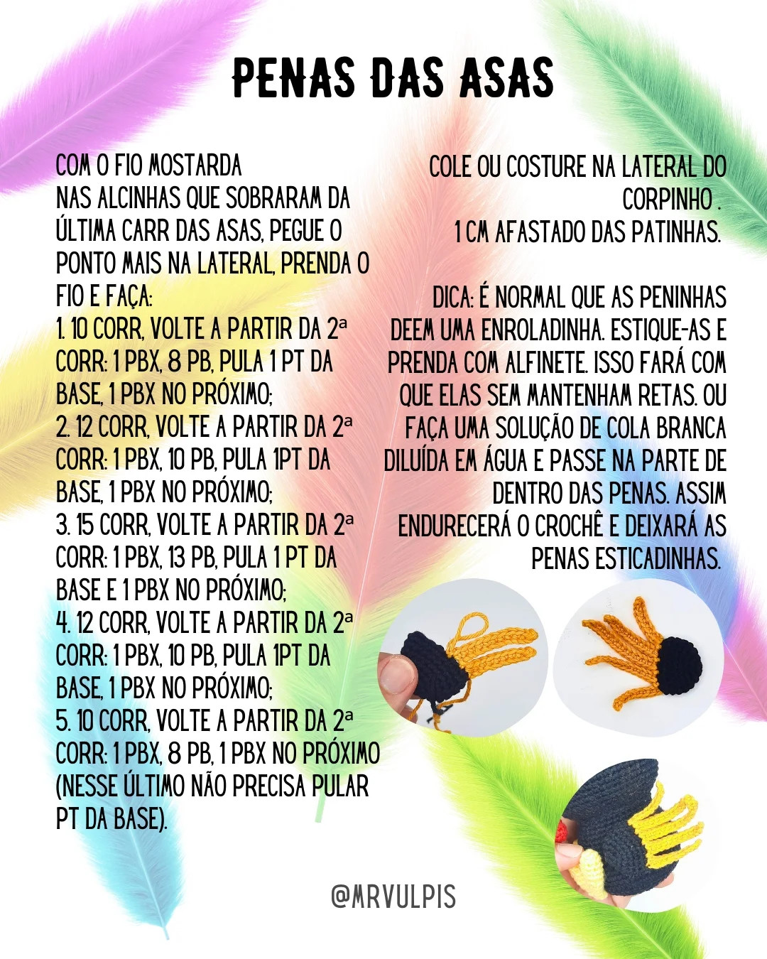 Galo de crochê colorido: Gráfico grátis!