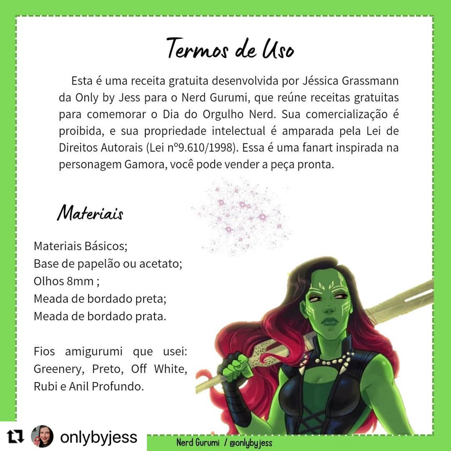 Gamora Amigurumi: Grátis Padrão de Crochê