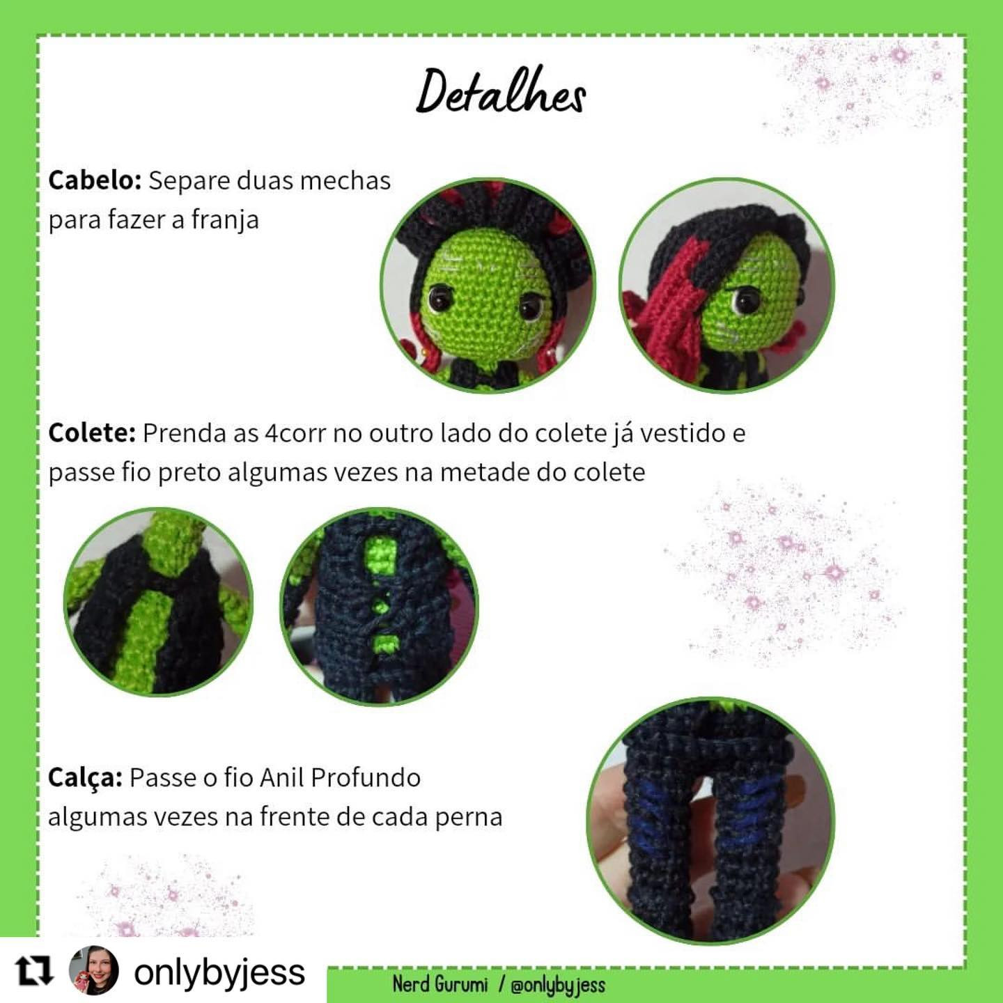 Gamora Amigurumi: Grátis Padrão de Crochê