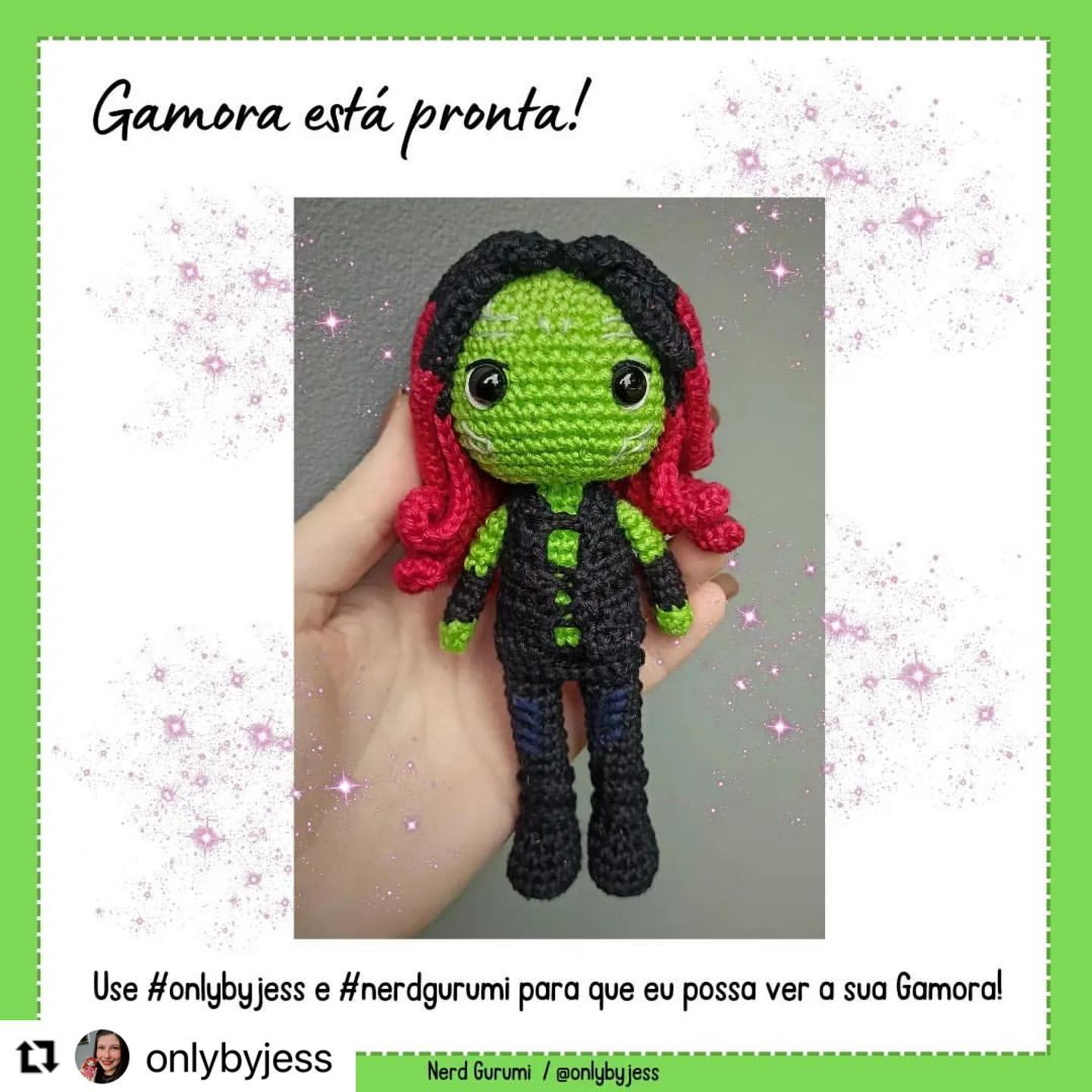 Gamora Amigurumi: Grátis Padrão de Crochê