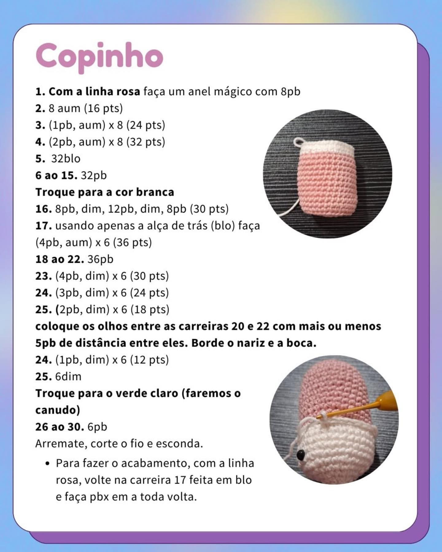GATO SHAKE: Gráfico de crochê grátis