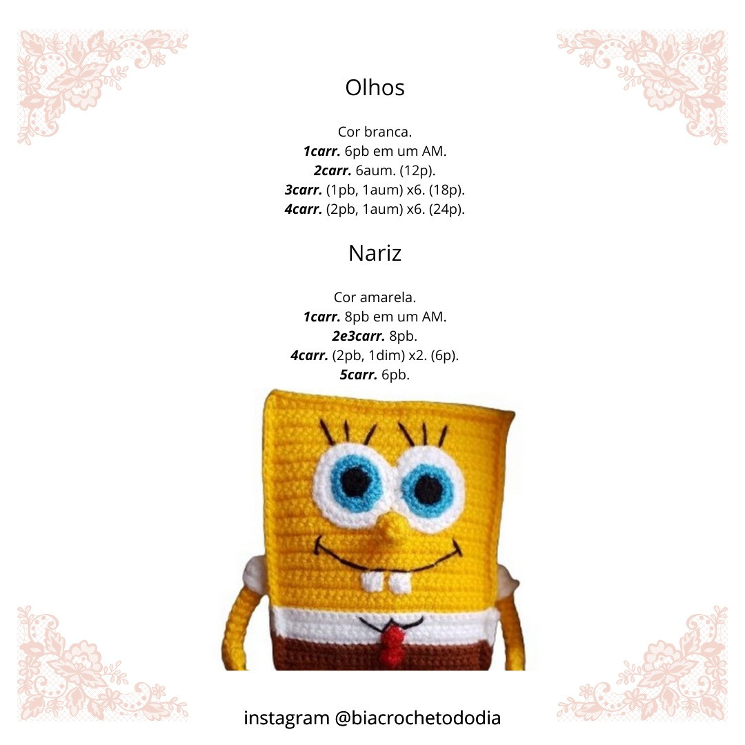 Gráfico Amigurumi Bob Esponja