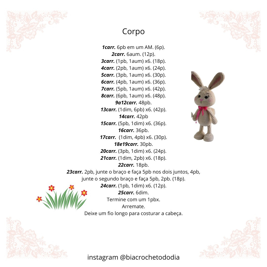 Gráfico Amigurumi: Coelhinho de Páscoa Delicioso