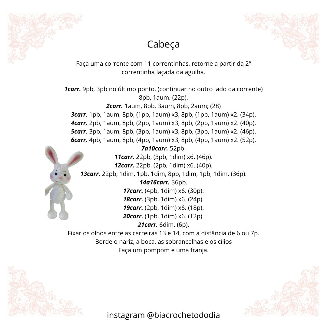 Gráfico Amigurumi: Coelhinho de Páscoa Delicioso