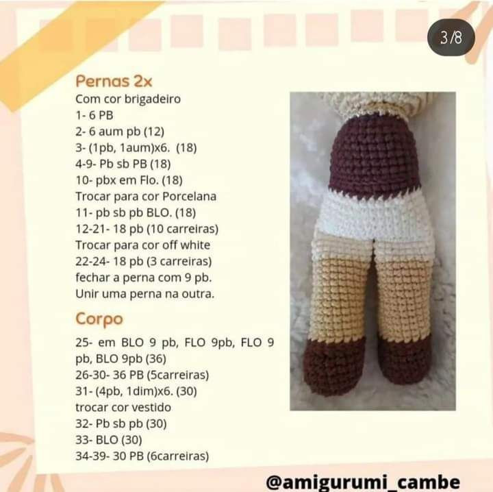 Gráfico Amigurumi de Cordeirinho: Passo a Passo Completo