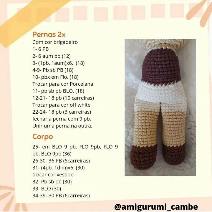Gráfico Amigurumi de Cordeirinho: Passo a Passo Completo