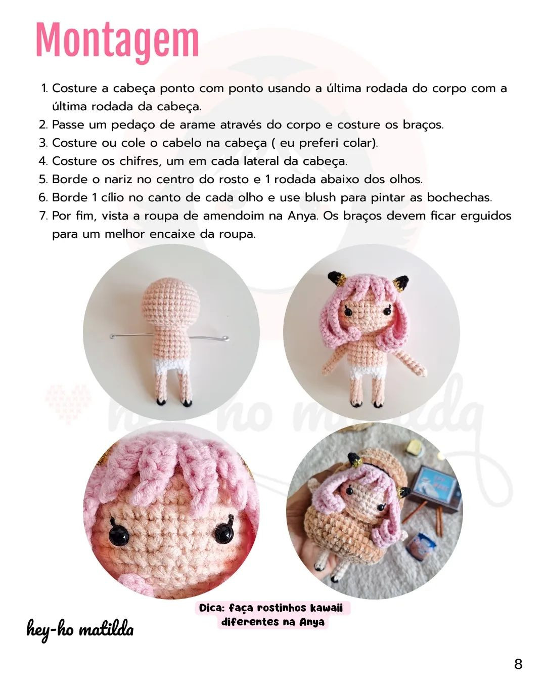 Gráfico de amigurumi Anya: receita gratuita
