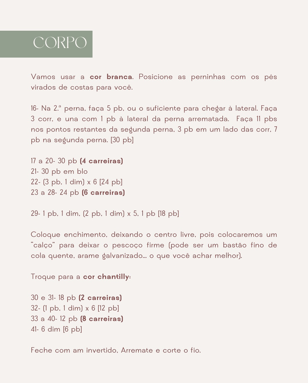 Gráfico de Amigurumi Colombina: Receita Grátis!