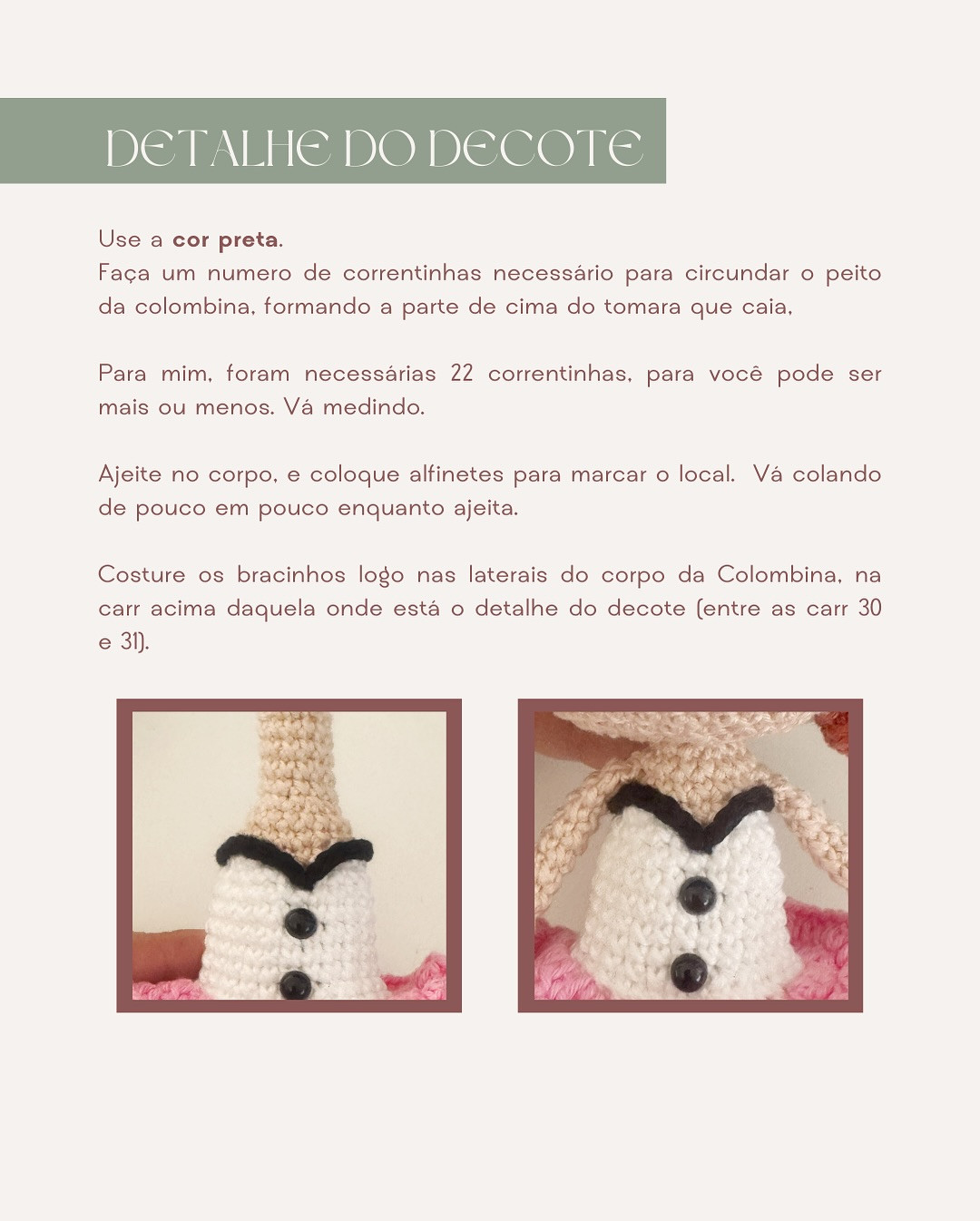 Gráfico de Amigurumi Colombina: Receita Grátis!