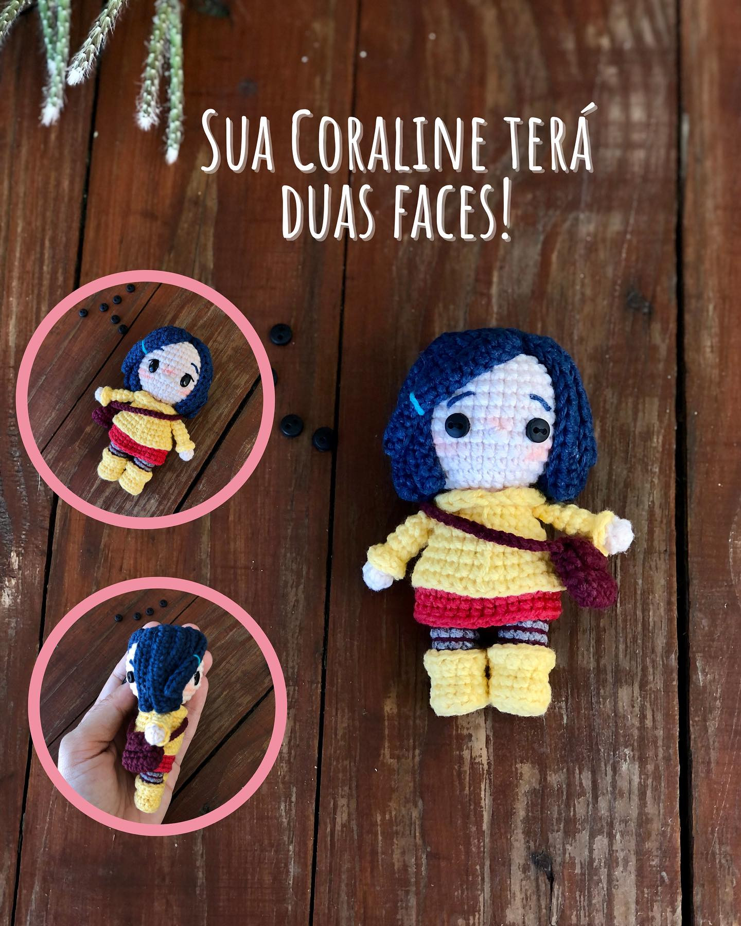 Gráfico de Amigurumi Coraline: Receita Grátis!