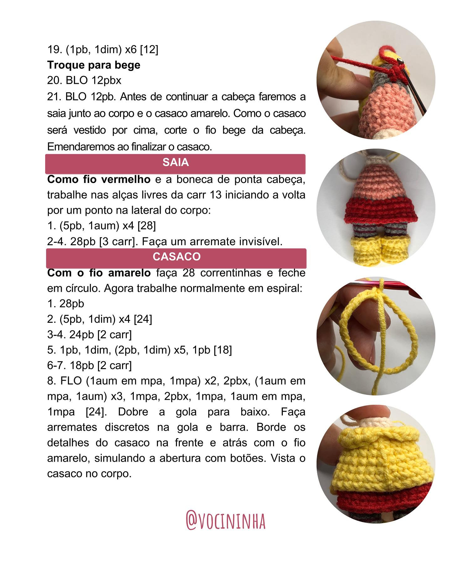 Gráfico de Amigurumi Coraline: Receita Grátis!
