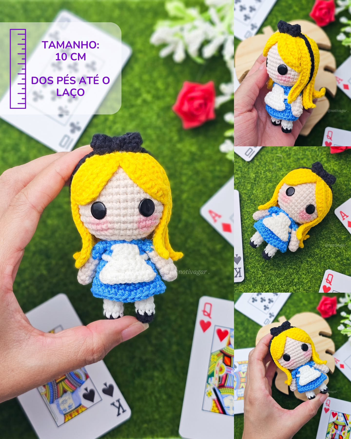 Gráfico de Amigurumi da Alice no País das Maravilhas - Receita Grátis