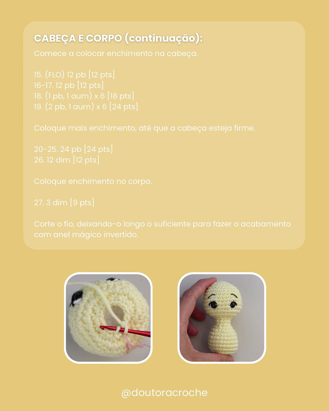 Gráfico de amigurumi de pintinho na casca: receita grátis