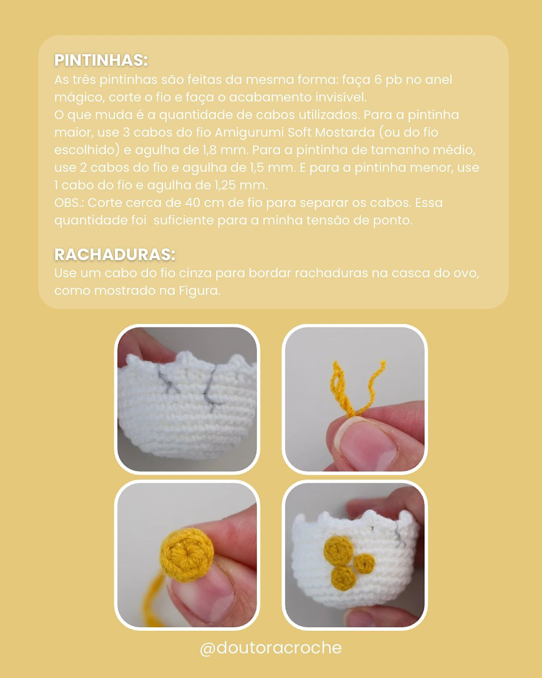 Gráfico de amigurumi de pintinho na casca: receita grátis