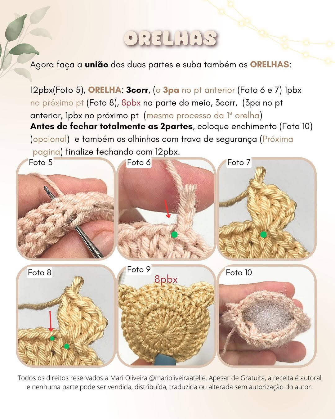 Gráfico de amigurumi de rena fofo e gratuito