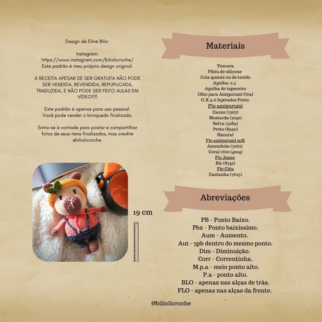 Gráfico de amigurumi de ursinho em formato de laranja grátis!