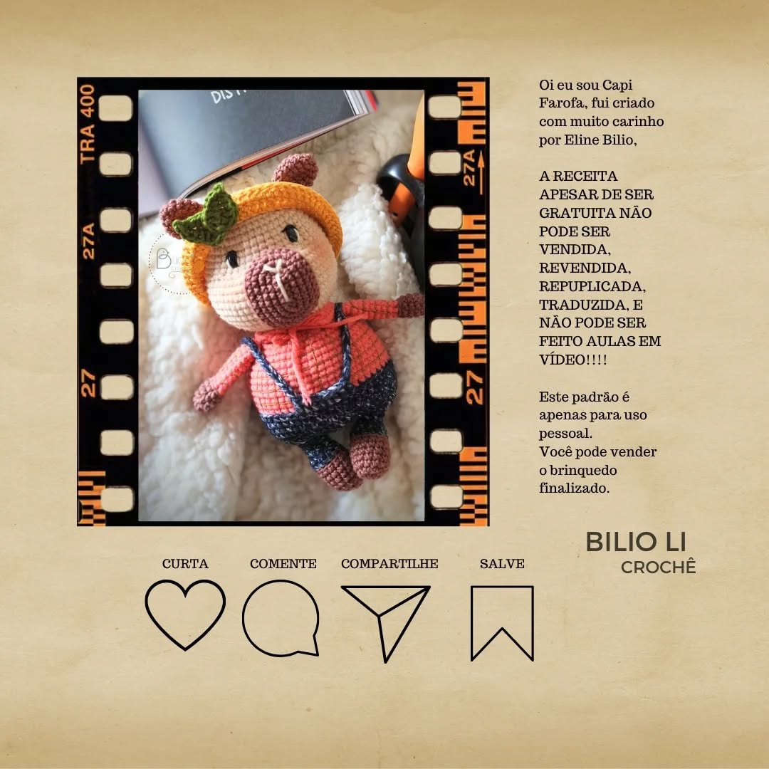Gráfico de amigurumi de ursinho em formato de laranja grátis!