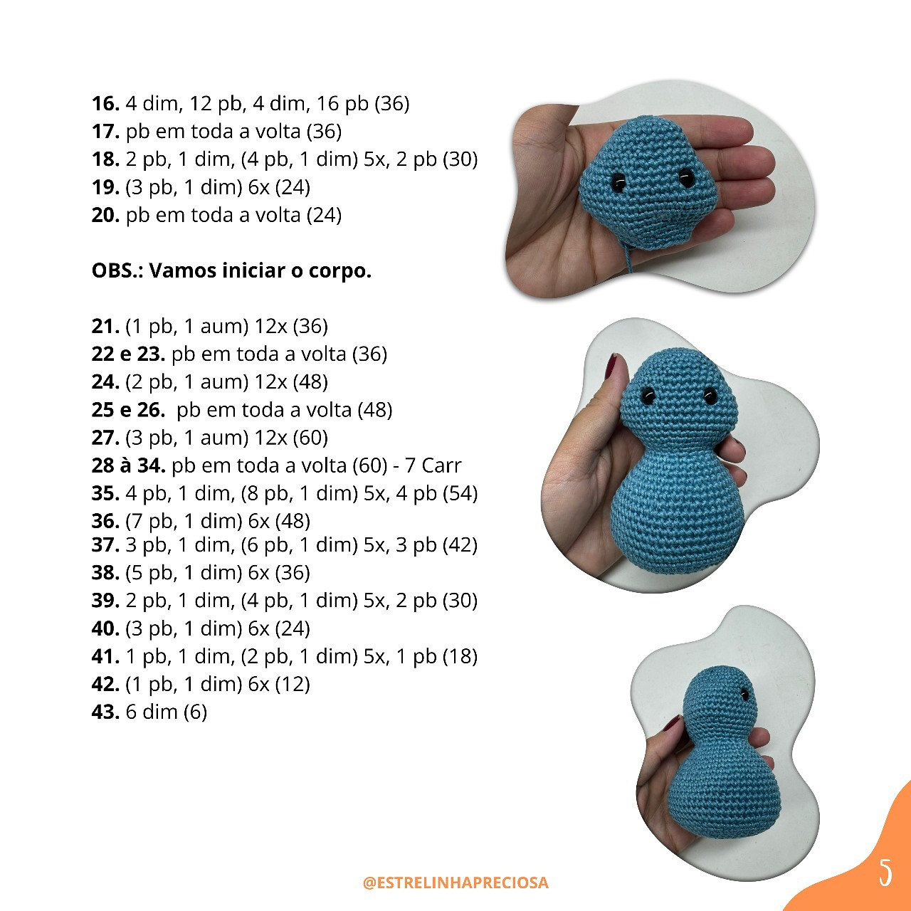 Gráfico de amigurumi grátis: Elefante sensorial
