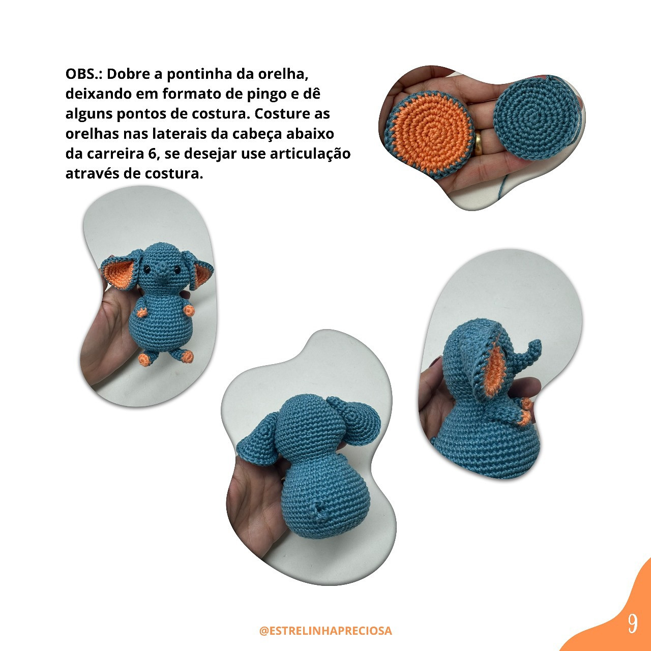 Gráfico de amigurumi grátis: Elefante sensorial