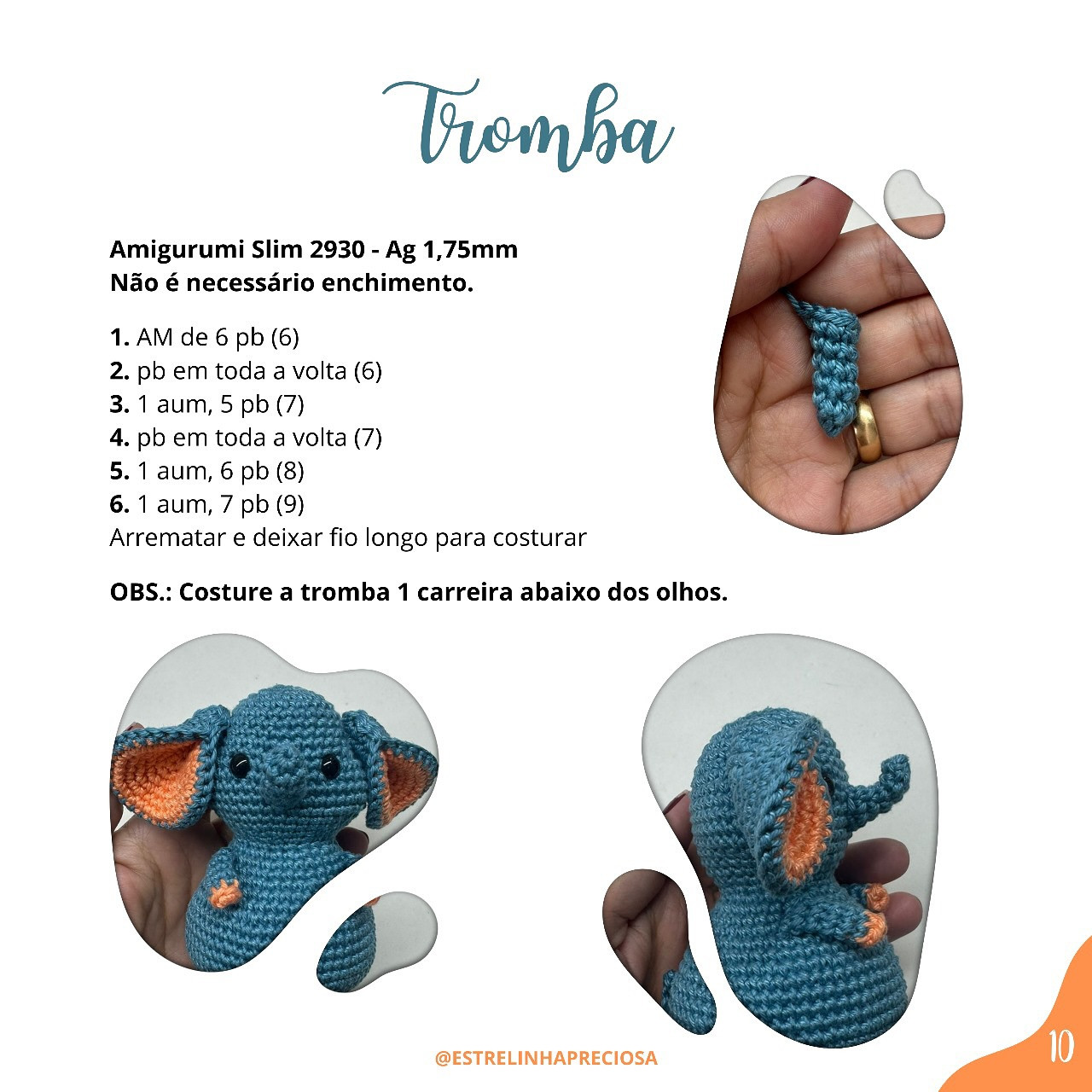 Gráfico de amigurumi grátis: Elefante sensorial
