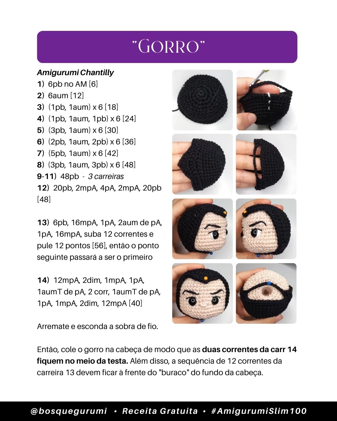 Gráfico de amigurumi grátis: Rainha Má