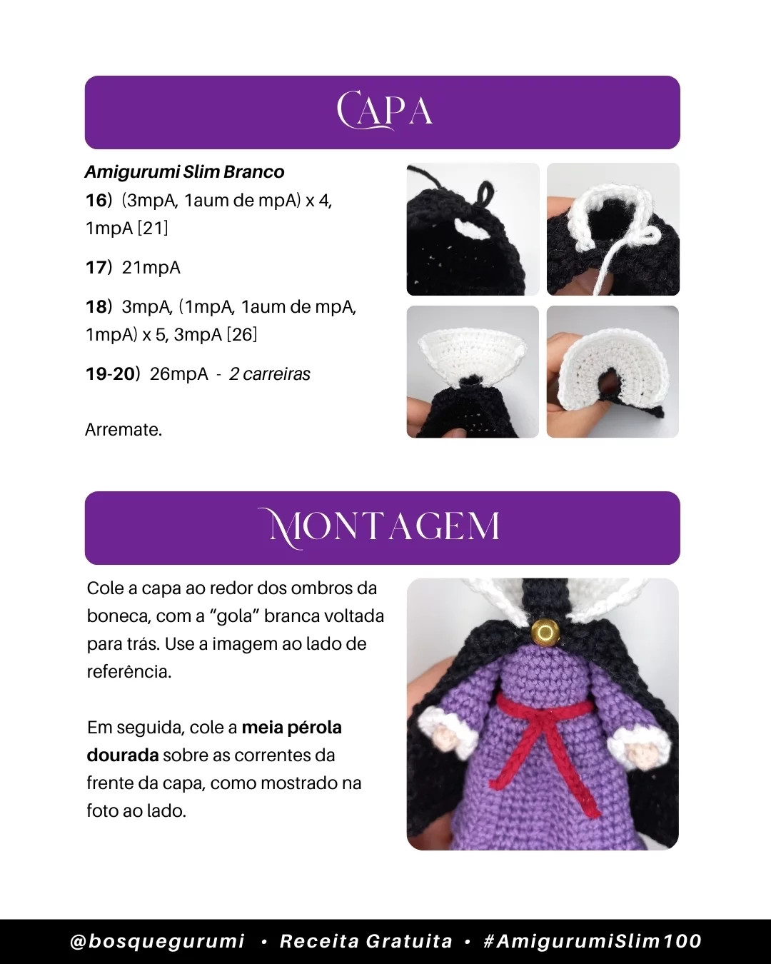 Gráfico de amigurumi grátis: Rainha Má