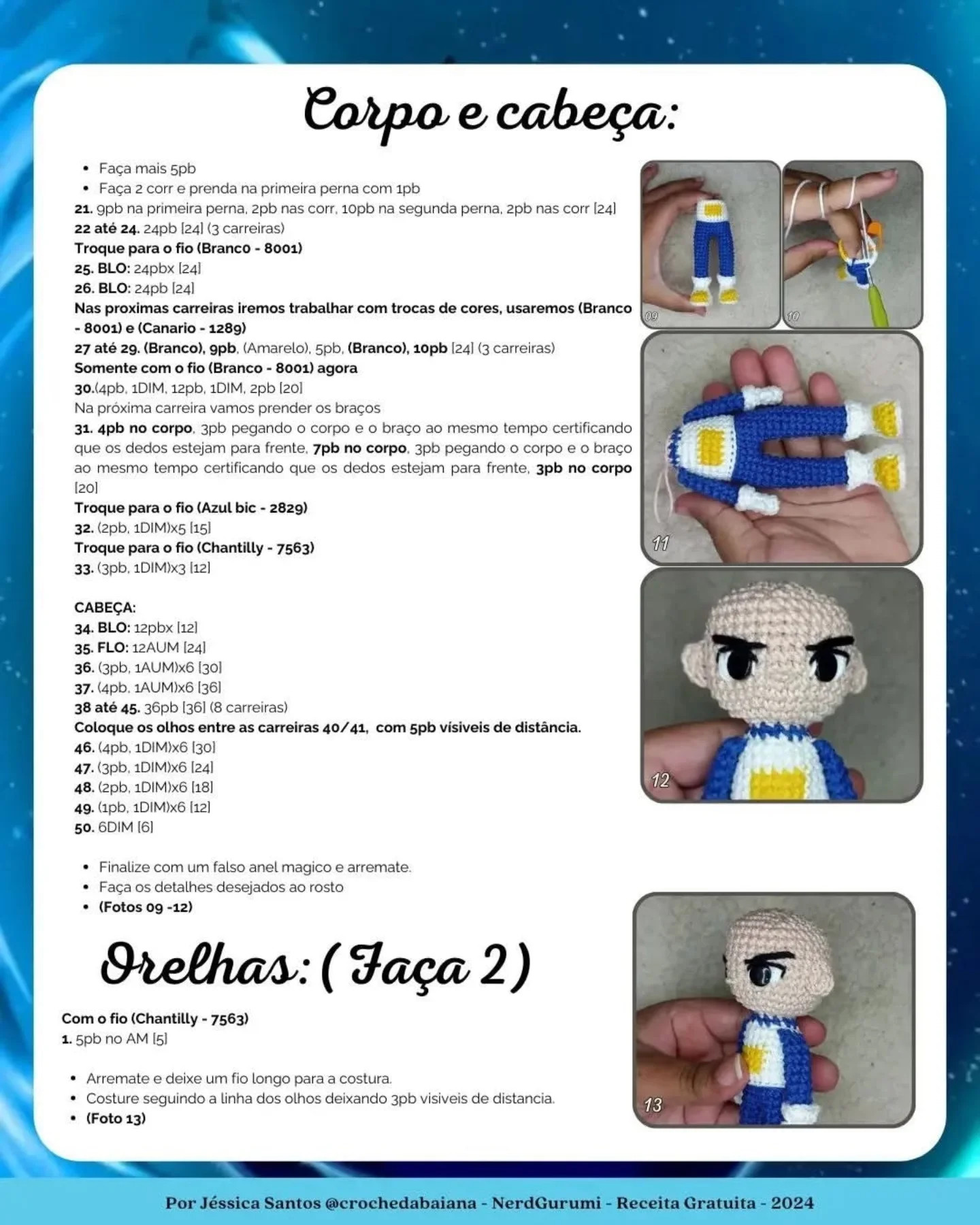 Gráfico de amigurumi grátis: Vegeta!