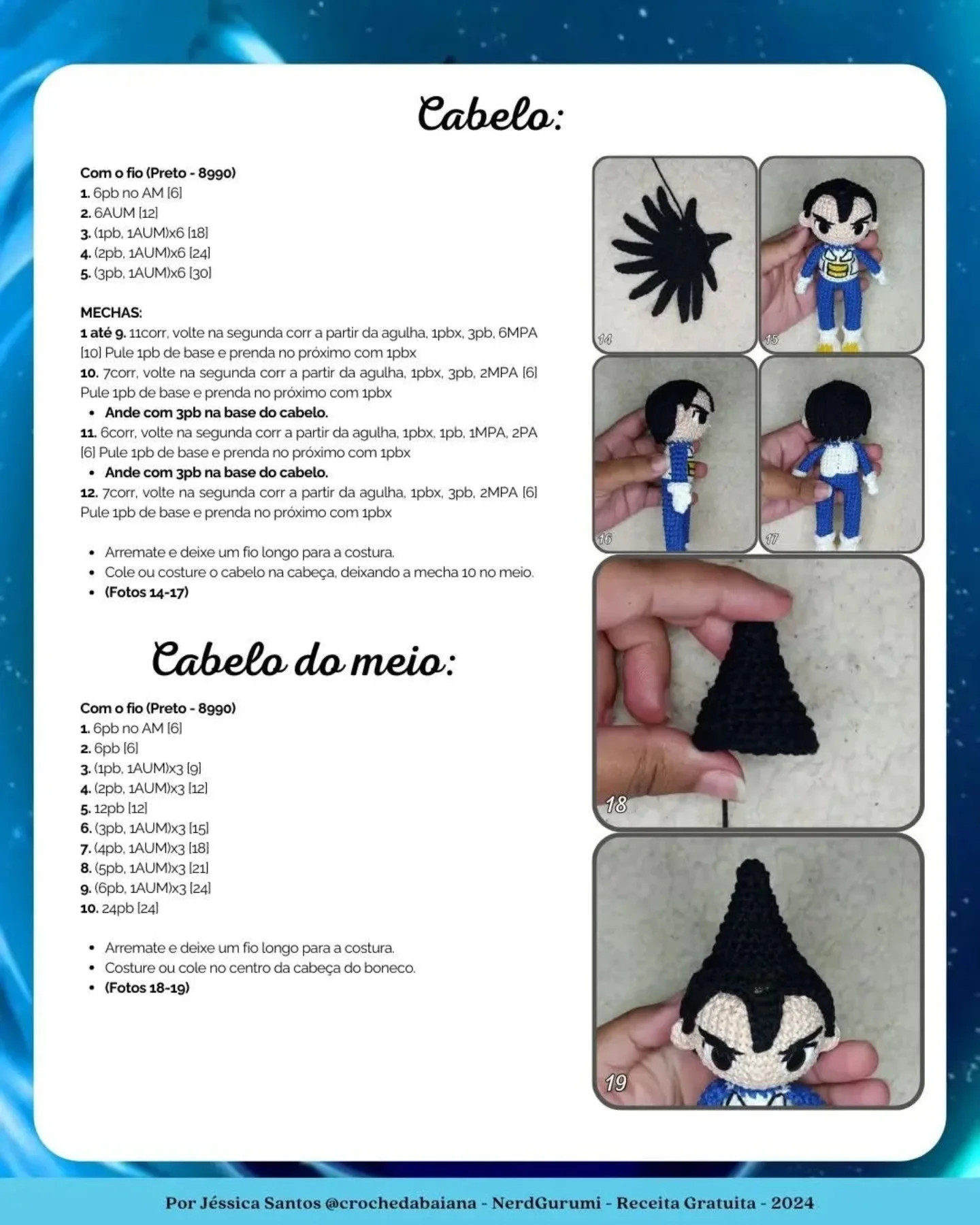 Gráfico de amigurumi grátis: Vegeta!