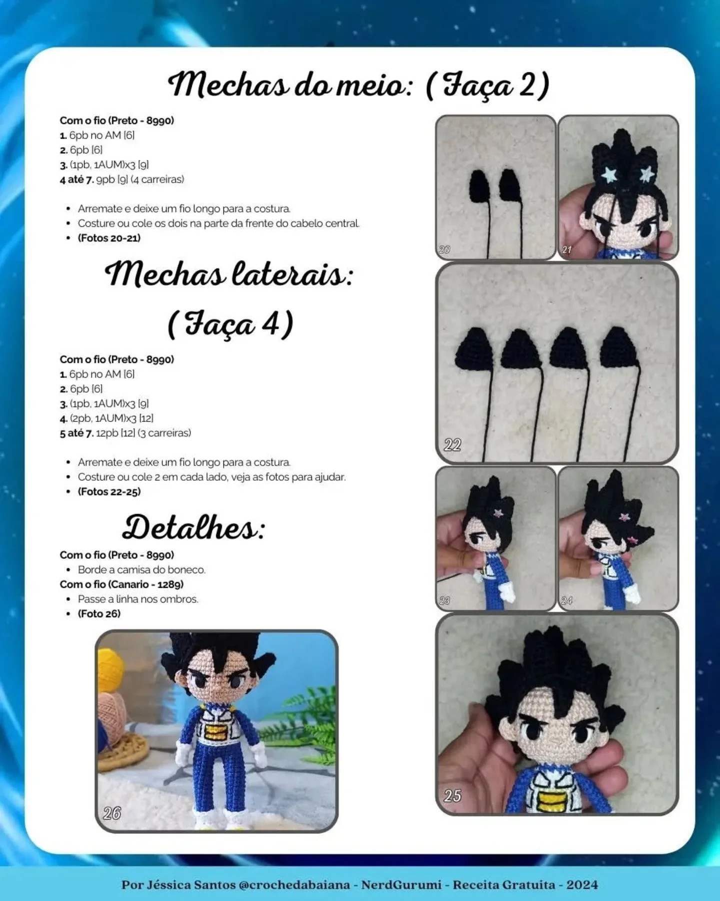 Gráfico de amigurumi grátis: Vegeta!