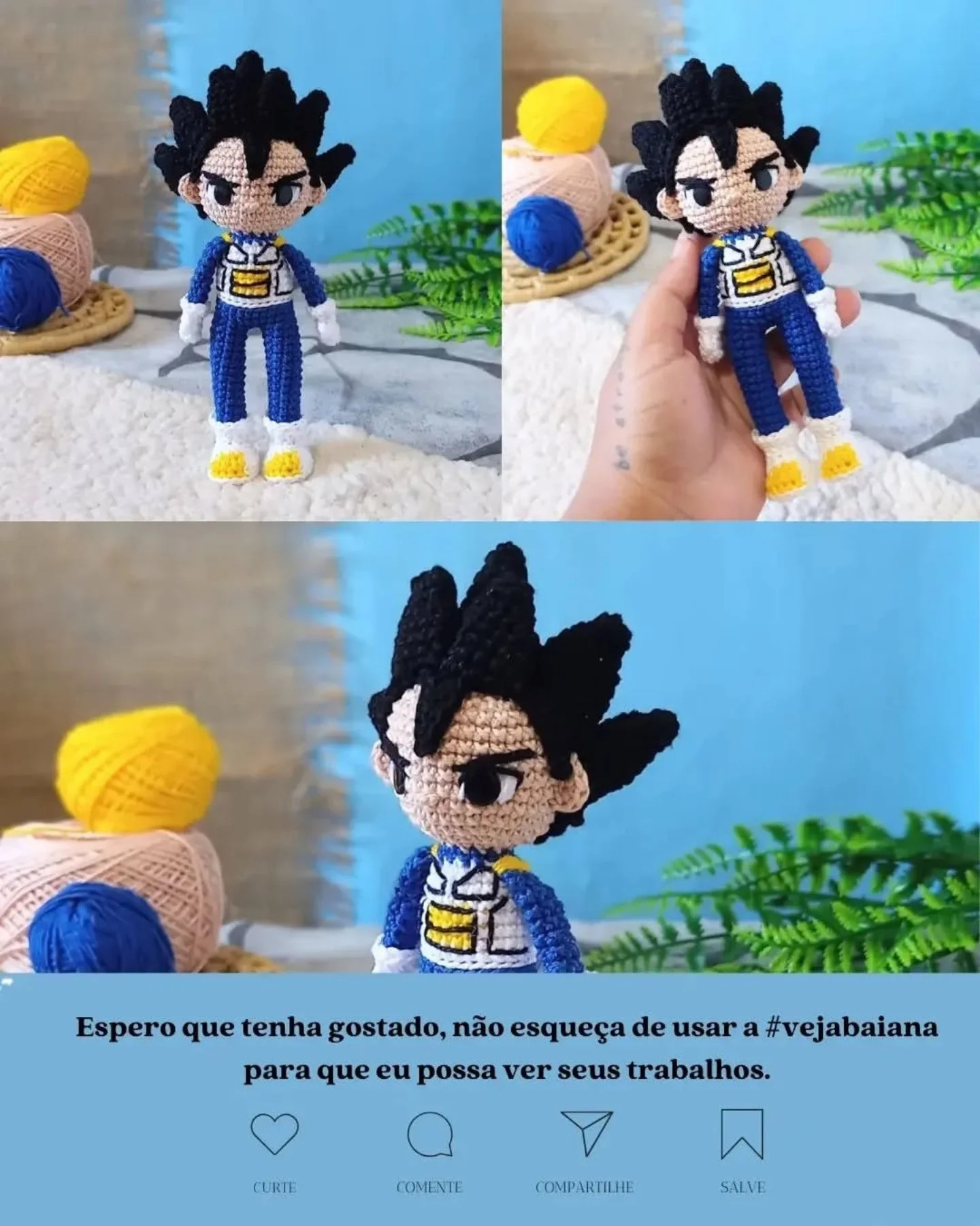 Gráfico de amigurumi grátis: Vegeta!