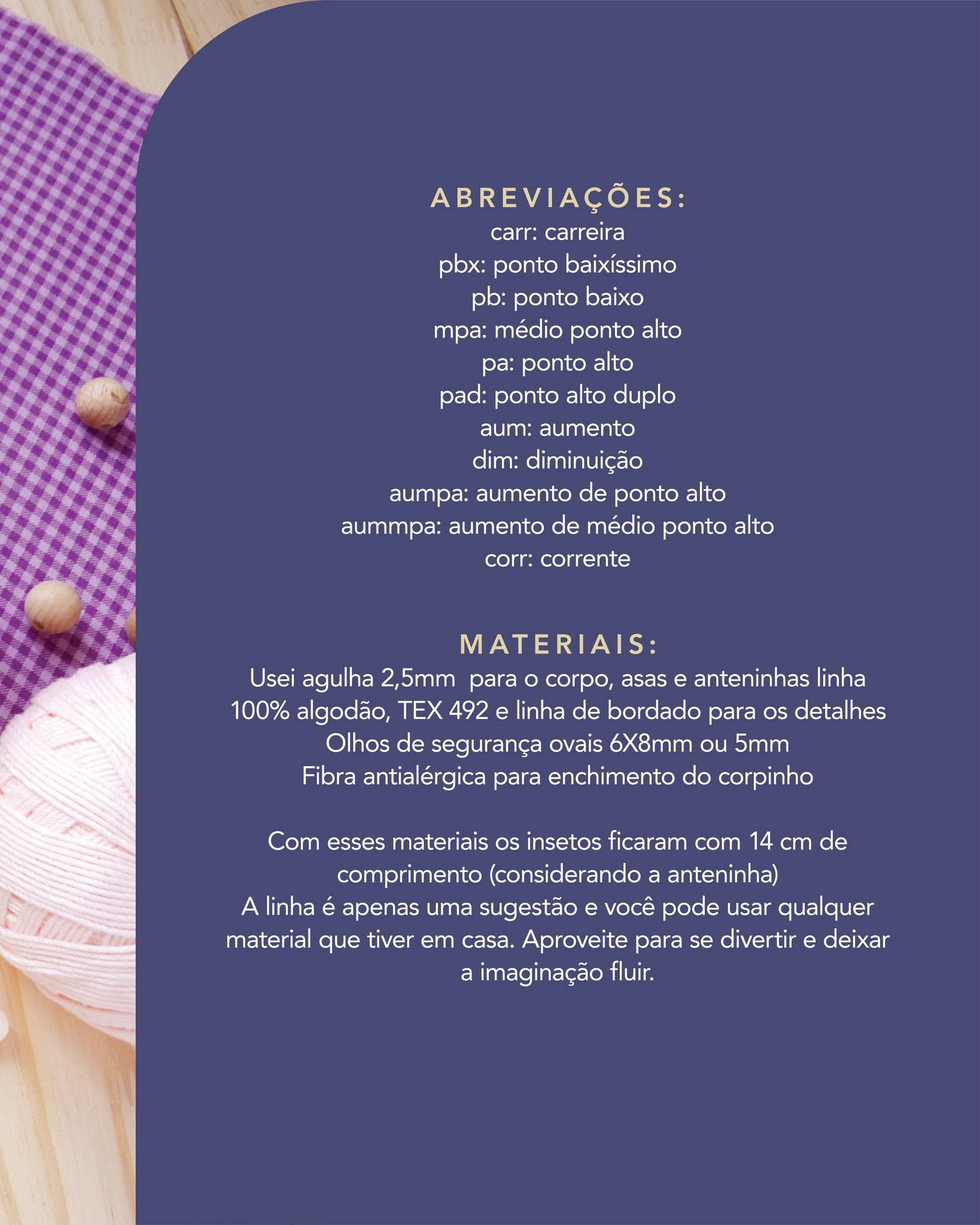 Gráfico de amigurumi gratuito: Borboleta e Abelha