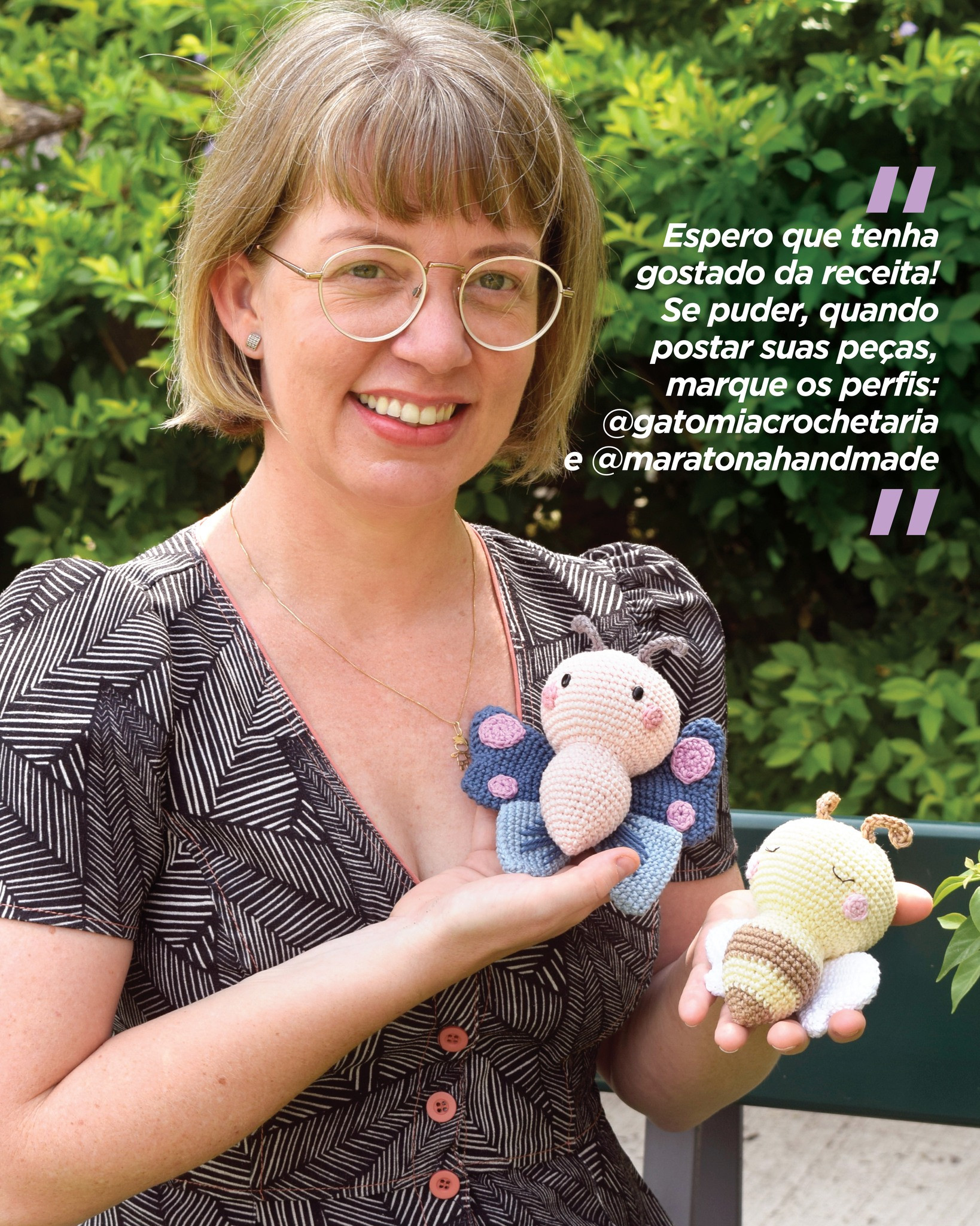 Gráfico de amigurumi gratuito: Borboleta e Abelha