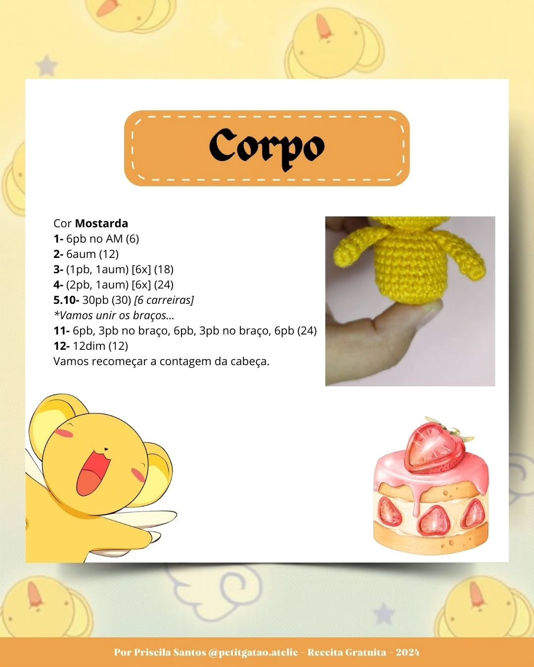 Gráfico de amigurumi Kero e Sakura grátis!