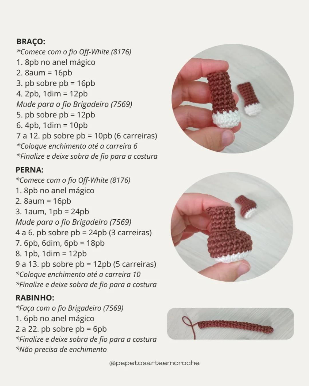 Gráfico de Amigurumi: Macaquinho Brigadeiro